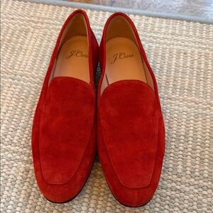 J. Crew women’s  Vibrant Red Suede Slip-Ons